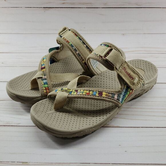 Skechers Size 7 Reggae Mad Swag Womens Sandals 41124 Dark‎ Beige Tan - Picture 1 of 13